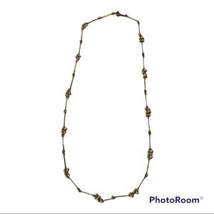 Gold Choker with Clusters of Pearl-looking Little White Beads